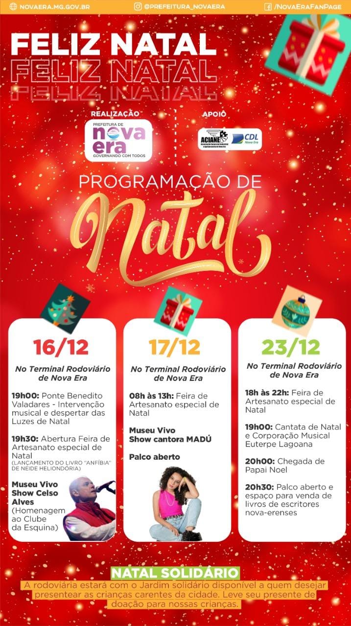  PROGRAMAÇÃO DE NATAL 2022 – NOVA ERA