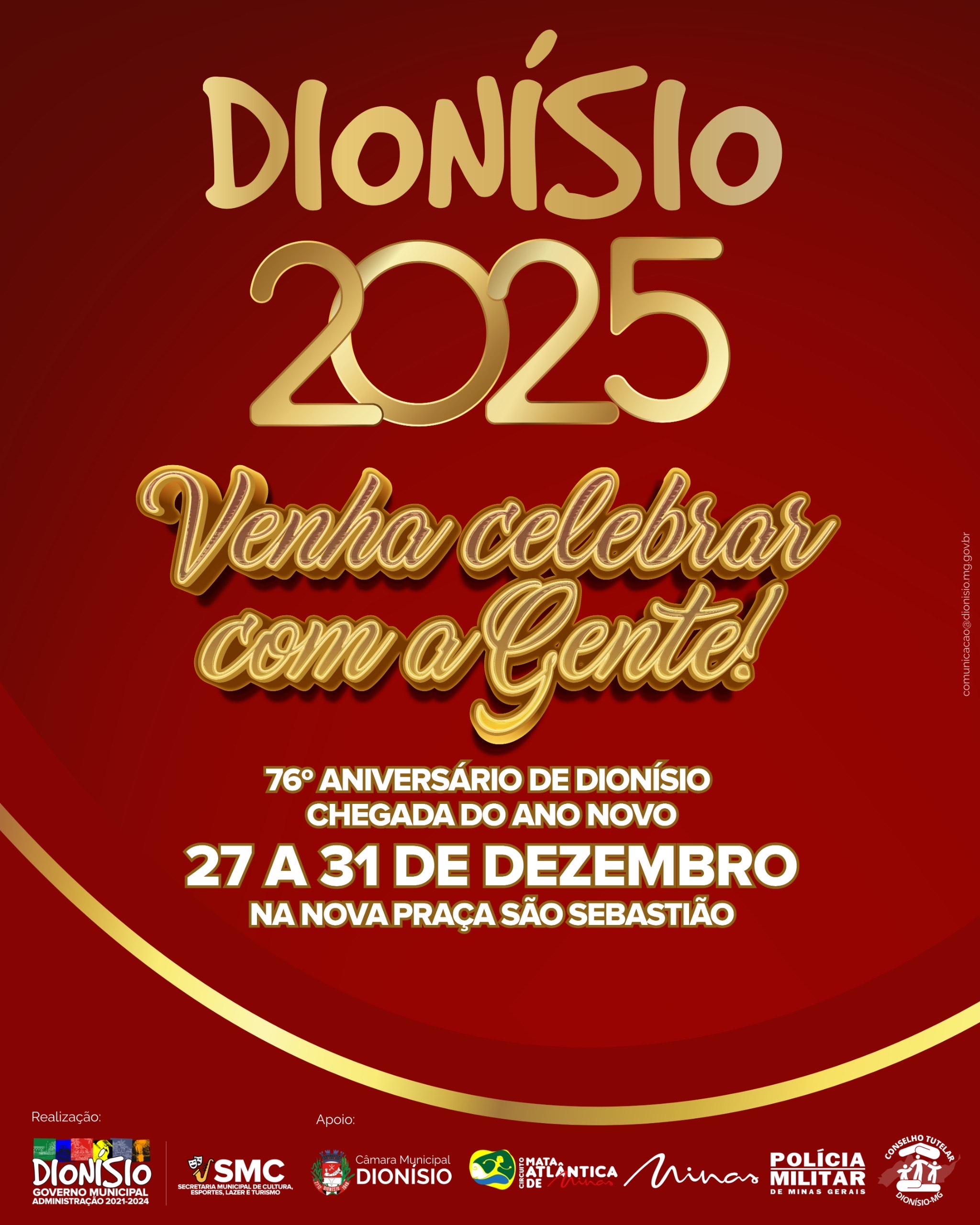 DIONÍSIO 2025 – 76° ANIVÉRSÁRIO DE DIONÍSIO E CHEGADA DO ANO NOVO