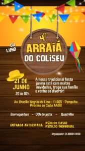 Vem ai o 4° Arraía do Coliseu Pampulha