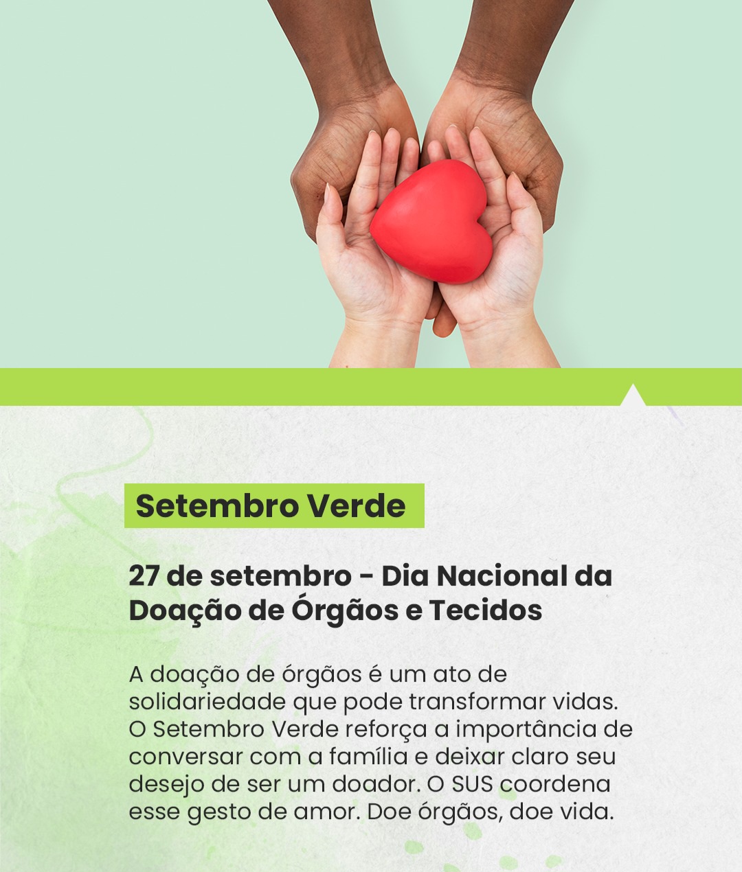 Setembro verde – Doação de órgãos – Saiba como ser um doador