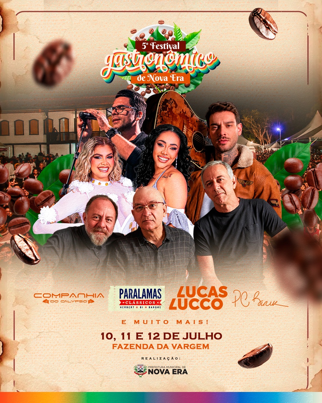 Três dias de cultura, gastronomia e grandes shows esperam por você no 5º Festival Gastronômico de Nova Era! Três dias de cultura, gastronomia e grandes shows esperam por você no 5º Festival Gastronômico de Nova Era!