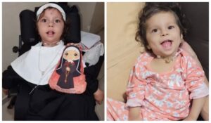 Mãe tenta arrecadar R$ 250 mil para tratar sequelas de filha que aspirou mecônio durante o parto